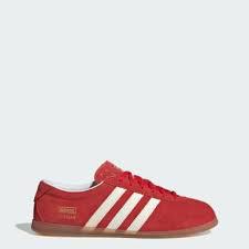 Adidas Red and White Leather Zipper Lace Shoes