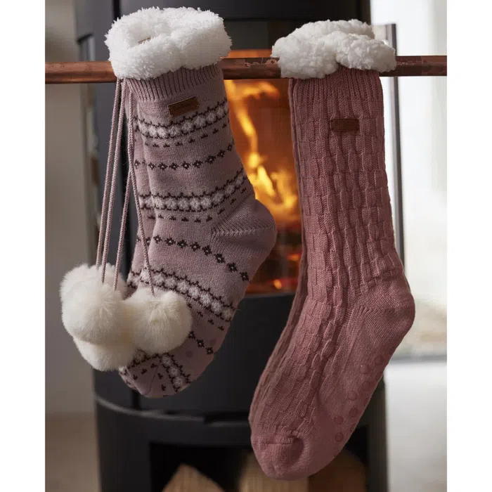 Barbour Cable Knit Lounge Socks