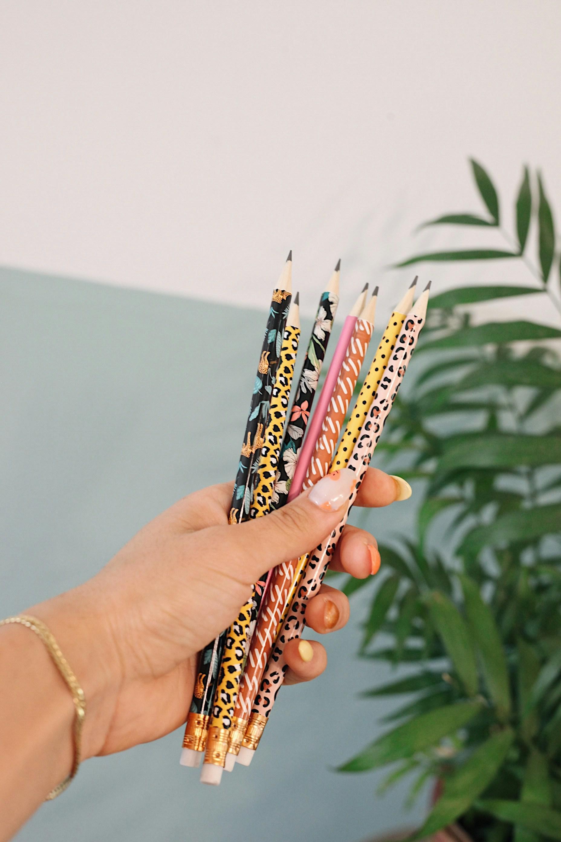edited Multicolored Leopard Print Wood Pencils 📝