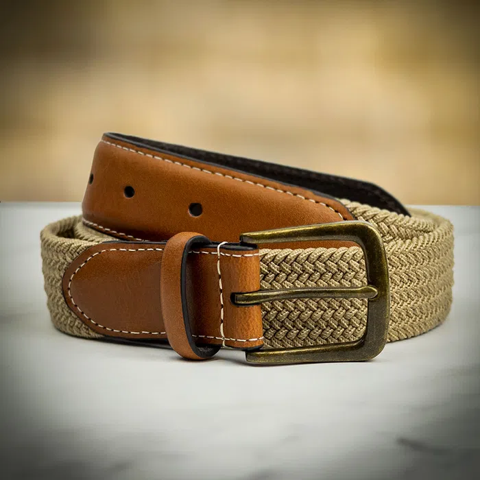 Dents Stretch Woven Belt - Beige