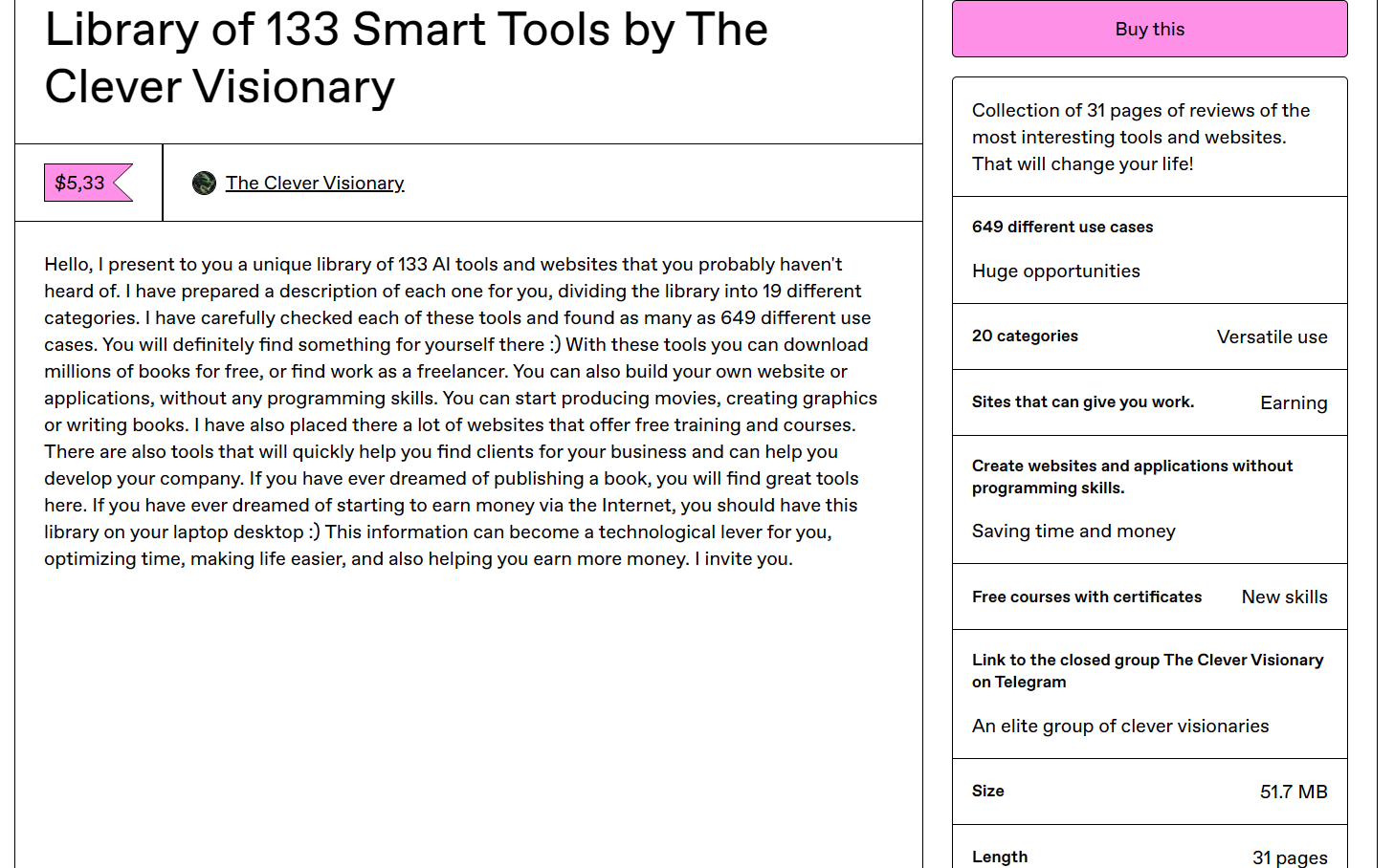 Library of 133 Smart Tools