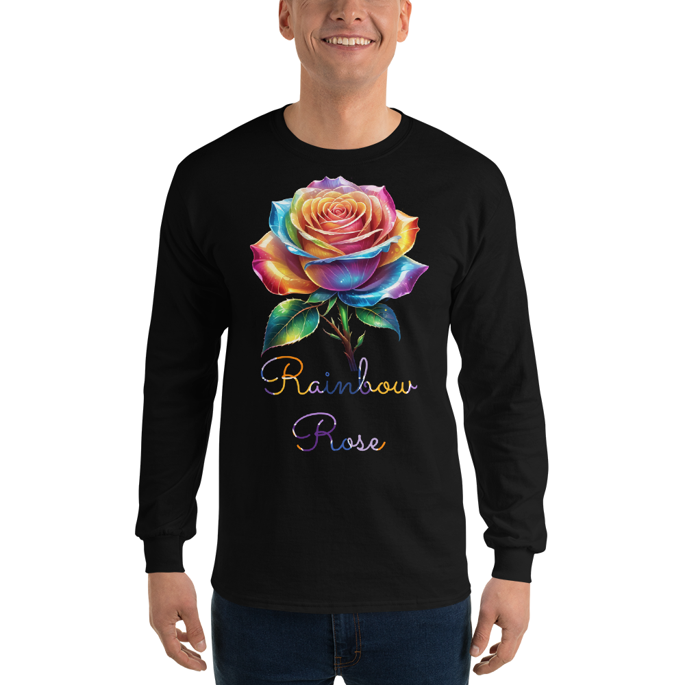 Men's Long Sleeve Shirt | Gildan 2400 | Rainbow rose