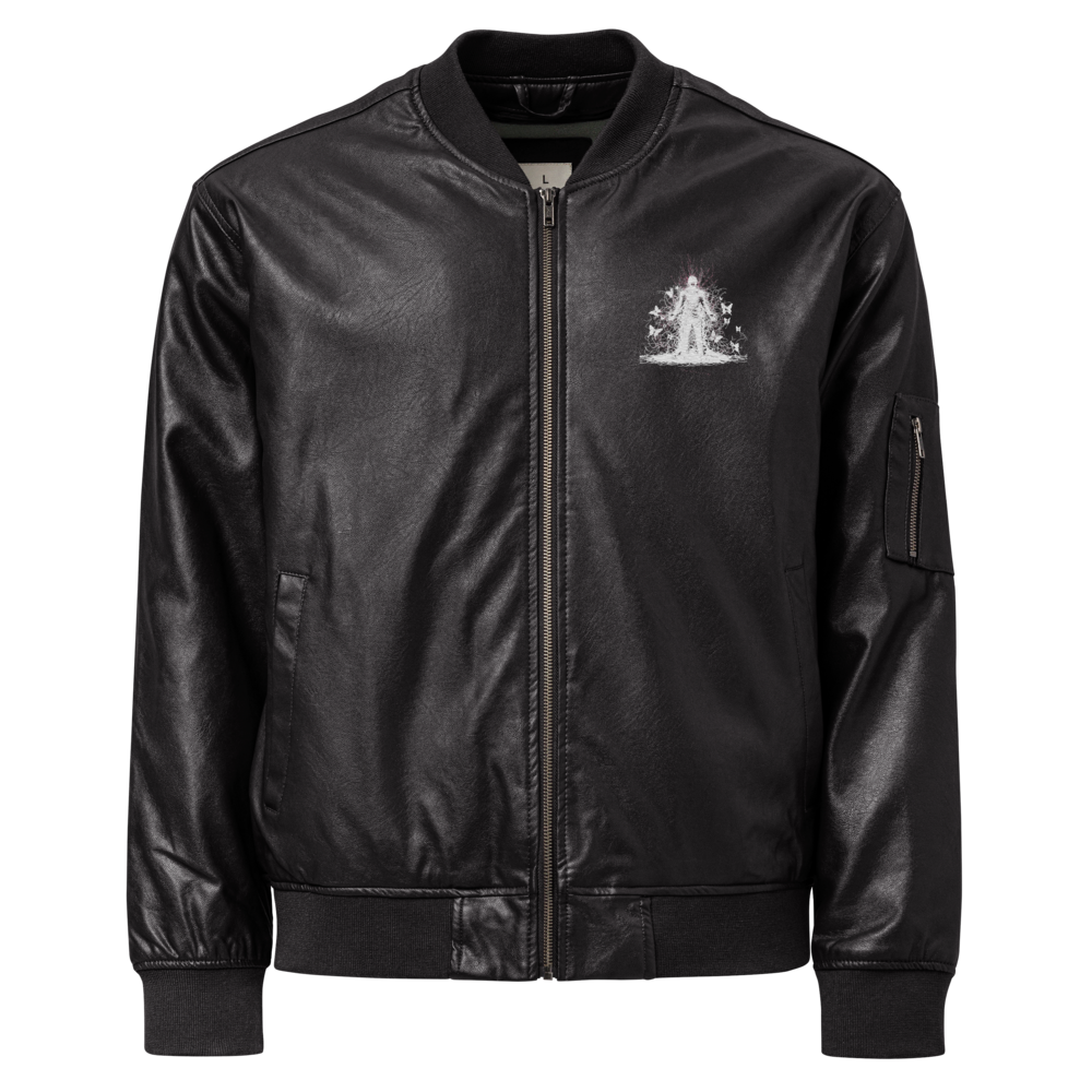 Faux Leather Bomber Jacket | Threadfast Apparel 395J